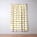 Organic Paper Stripes in Light Mustard and White Window Curtain Gallery Image 3