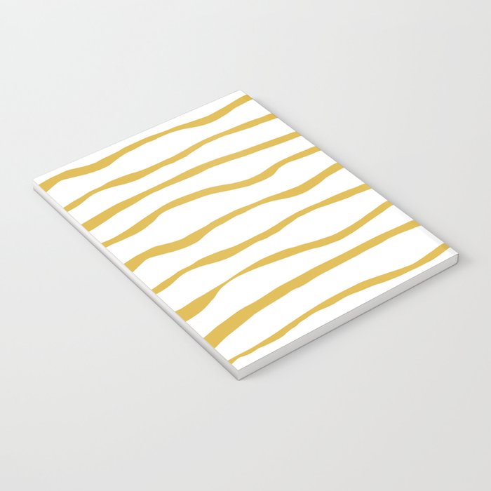 Organic Paper Stripes in Light Mustard and White Notebook Gallery Image 3
