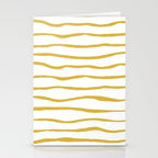 Organic Paper Stripes in Light Mustard and White Stationery Card Gallery Image 2