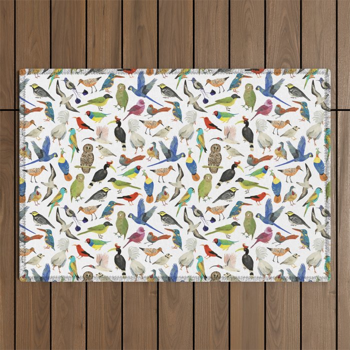 Endangered Birds Around the World Outdoor Rug Gallery Image 1
