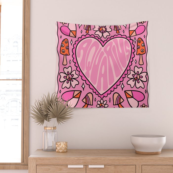 Aquarius Heart Wall Tapestry Gallery Image 2