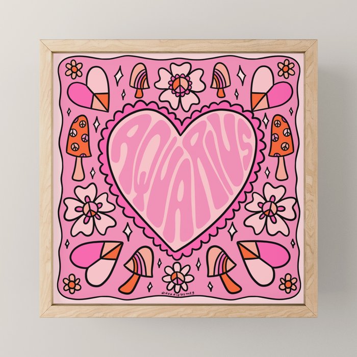 Aquarius Heart Mini Art Print Gallery Image 1