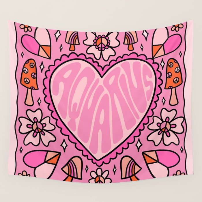 Aquarius Heart Wall Tapestry Gallery Image 4