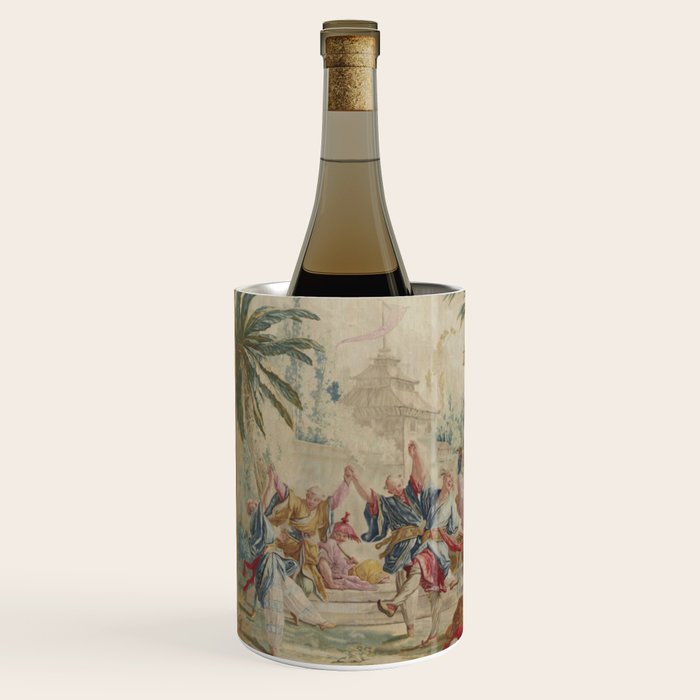 Antique 18th Century Chinoiserie Dance French Tapestry by Francois Boucher Wine Chiller Gallery Image 2