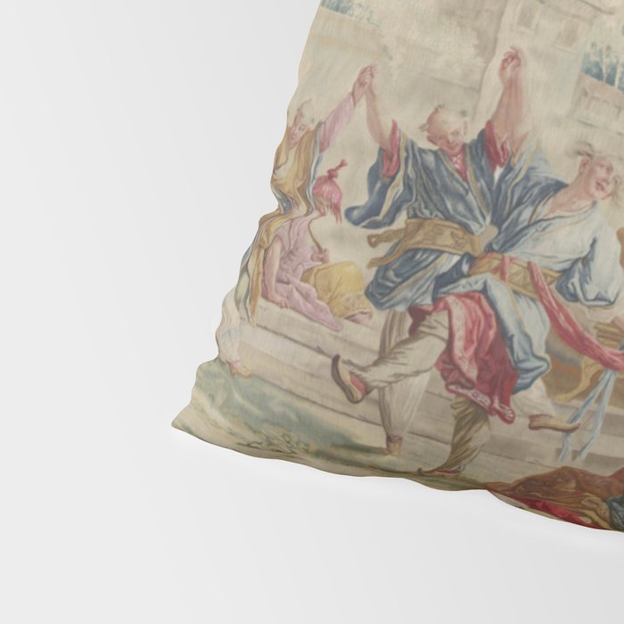 Antique 18th Century Chinoiserie Dance French Tapestry by Francois Boucher Pillow Sham Gallery Image 4