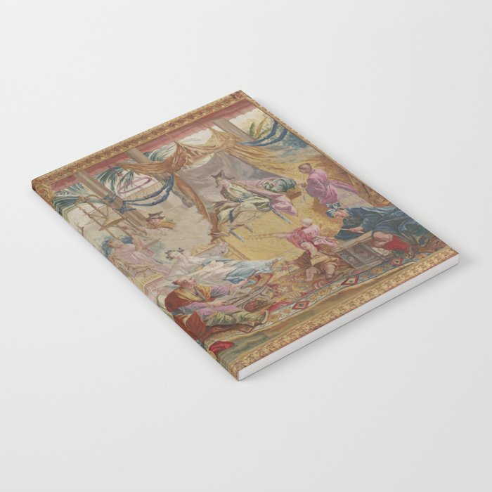Antique 18th Century Chinoiserie Dance French Tapestry by Francois Boucher Notebook Gallery Image 2