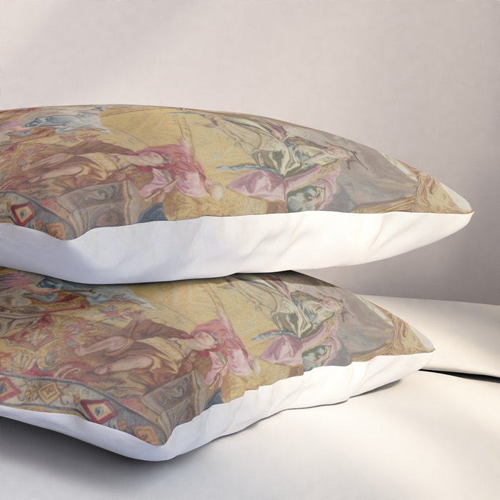 Antique 18th Century Chinoiserie Dance French Tapestry by Francois Boucher Pillow Sham Gallery Image 3