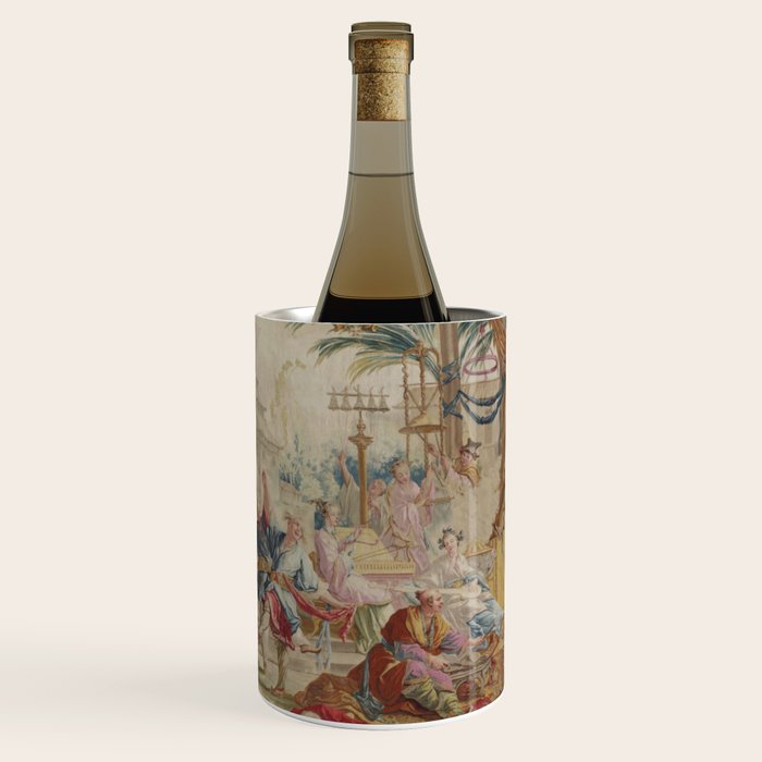 Antique 18th Century Chinoiserie Dance French Tapestry by Francois Boucher Wine Chiller Gallery Image 1