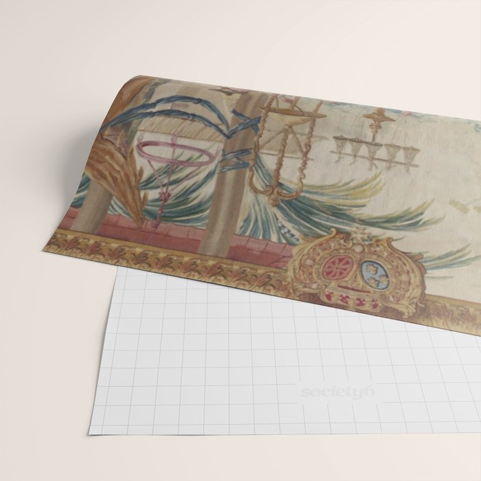 Antique 18th Century Chinoiserie Dance French Tapestry by Francois Boucher Wrapping Paper Gallery Image 2