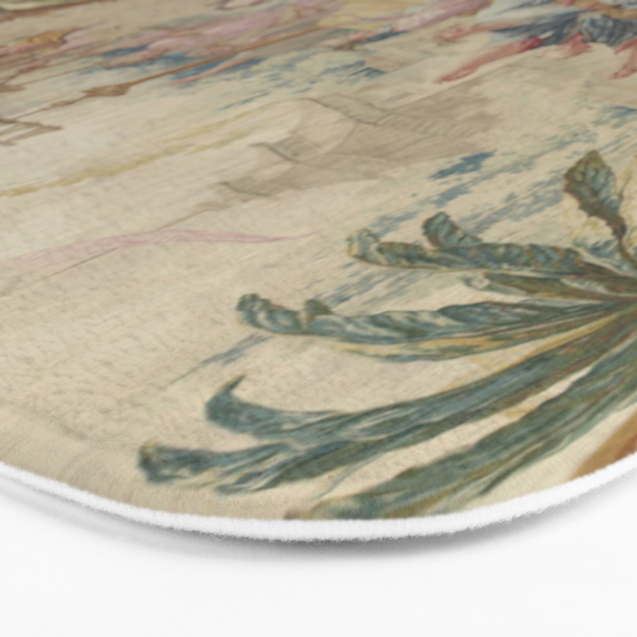 Antique 18th Century Chinoiserie Dance French Tapestry by Francois Boucher Bath Mat Gallery Image 3