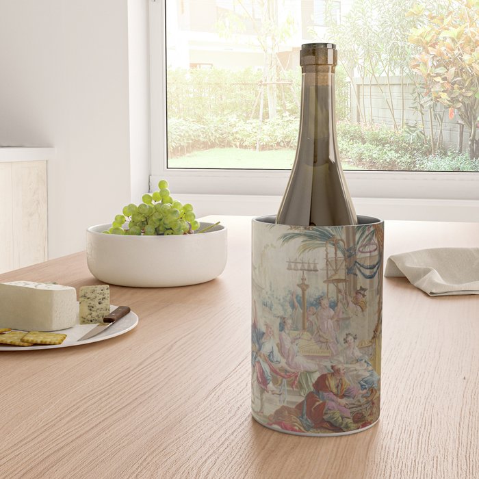 Antique 18th Century Chinoiserie Dance French Tapestry by Francois Boucher Wine Chiller Gallery Image 4