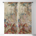 Antique 18th Century Chinoiserie Dance French Tapestry by Francois Boucher Window Curtain Gallery Image 5