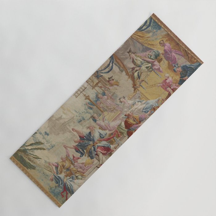 Antique 18th Century Chinoiserie Dance French Tapestry by Francois Boucher Yoga Mat Gallery Image 1
