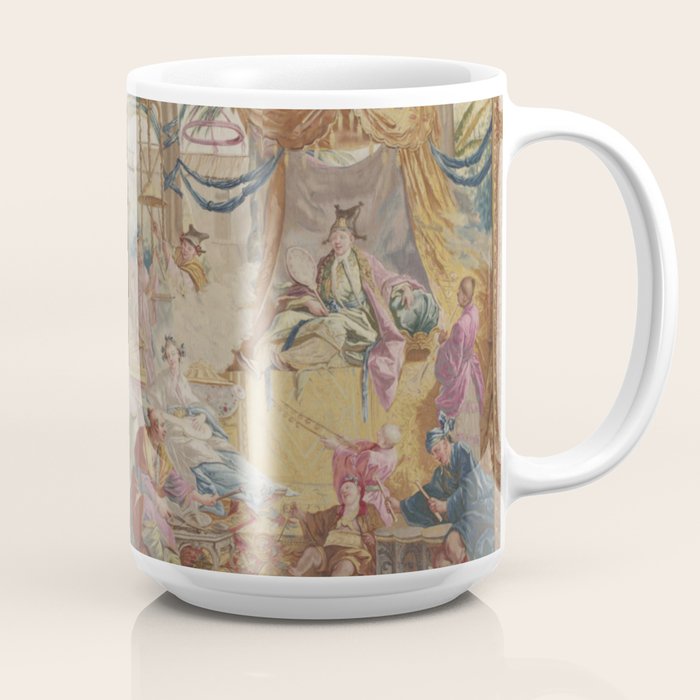 Antique 18th Century Chinoiserie Dance French Tapestry by Francois Boucher Coffee Mug Gallery Image 2