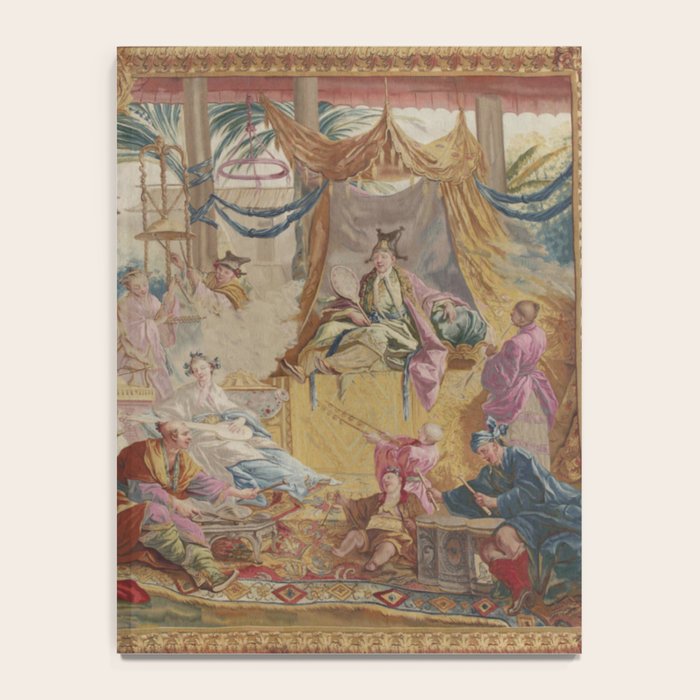 Antique 18th Century Chinoiserie Dance French Tapestry by Francois Boucher Notebook Gallery Image 4