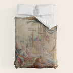 Antique 18th Century Chinoiserie Dance French Tapestry by Francois Boucher Comforter Gallery Image 6