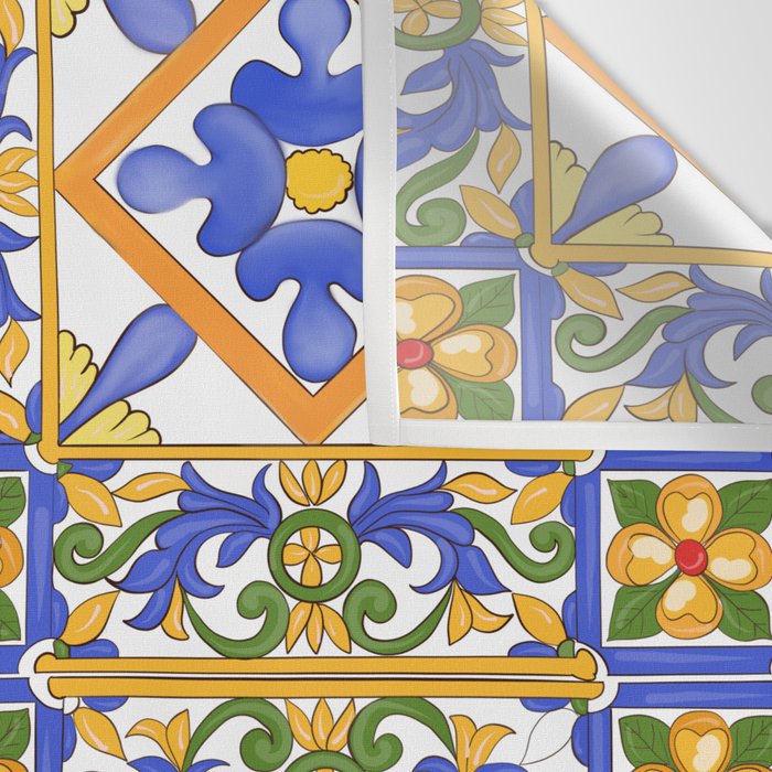 Summer,colourful detailed, Sicilian style art Wall Tapestry Gallery Image 3