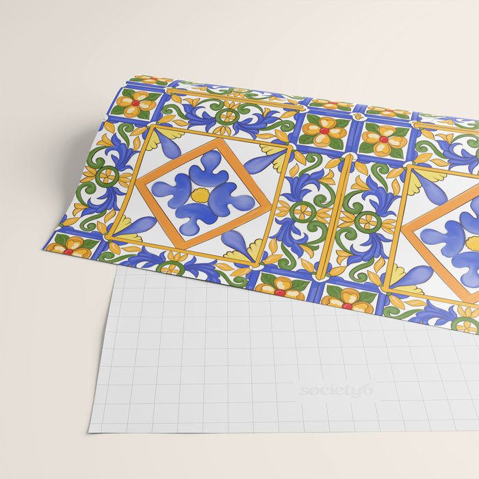 Summer,colourful detailed, Sicilian style art Wrapping Paper Gallery Image 2