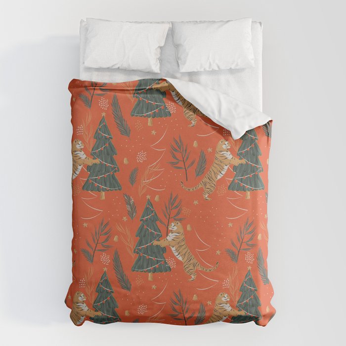 Tigers Christmas Duvet Cover Gallery Image 1