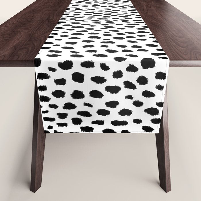 Dalmatian Spots (black/white) Table Runner Gallery Image 1