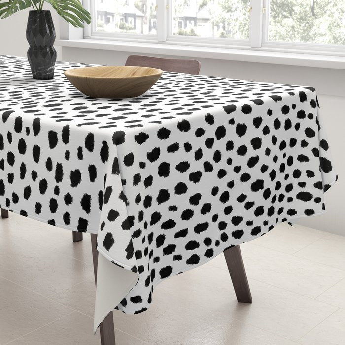 Dalmatian Spots (black/white) Tablecloth Gallery Image 3