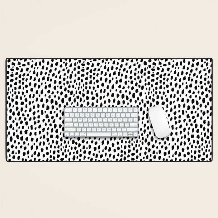 Dalmatian Spots (black/white) Desk Mat Gallery Image 1