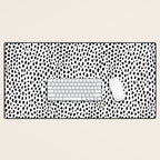 Dalmatian Spots (black/white) Desk Mat Gallery Image 1