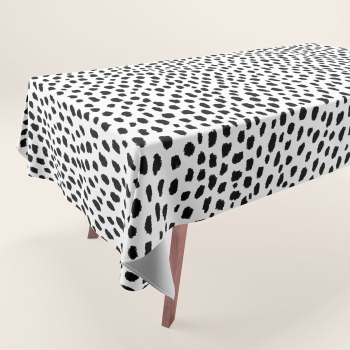 Dalmatian Spots (black/white) Tablecloth Gallery Image 1