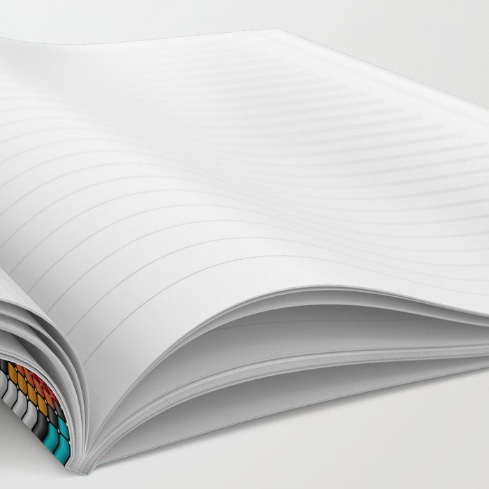 Modern colorful beaded boho aztec kilim pattern on teal Notebook Gallery Image 2