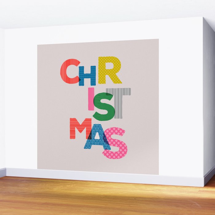 Christmas colorful typography Wall Mural Gallery Image 2