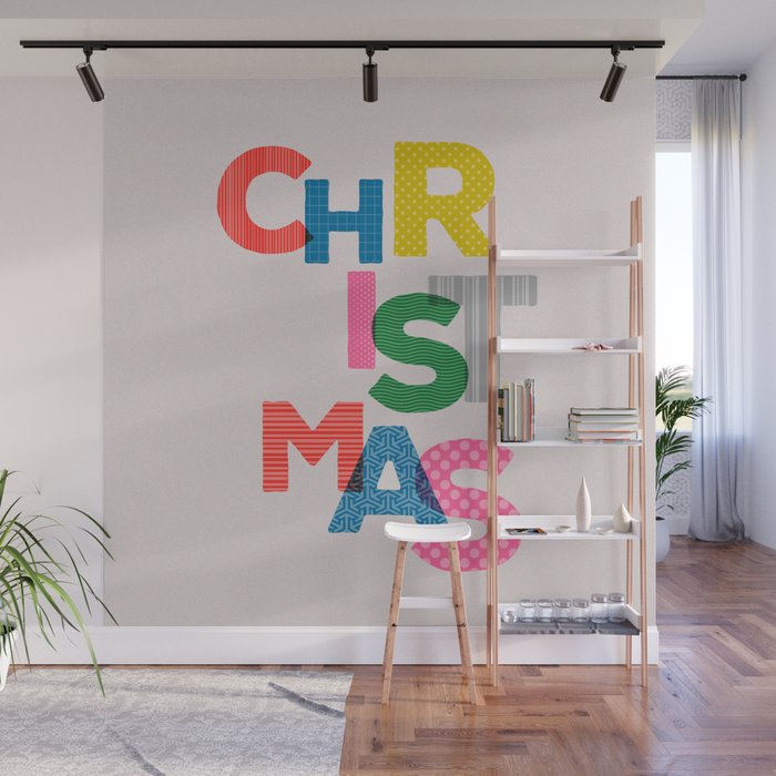 Christmas colorful typography Wall Mural Gallery Image 1