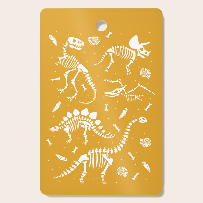 Dinosaur Fossils on Mustard Yellow Cutting Board Gallery Image 1