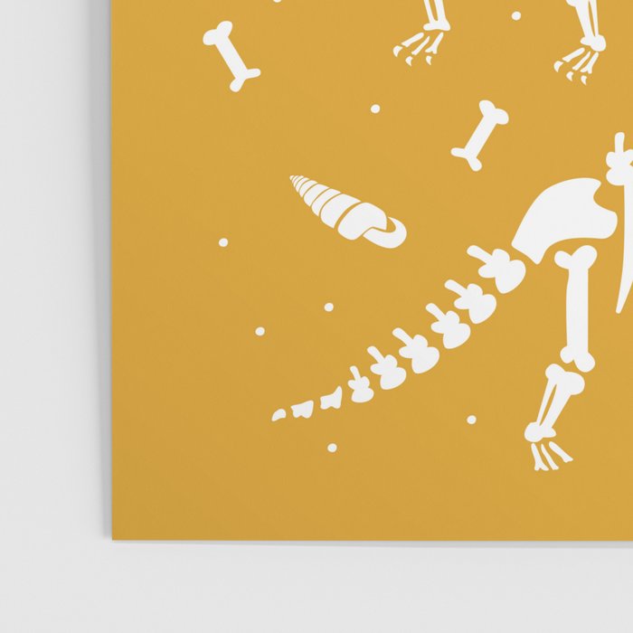 Dinosaur Fossils on Mustard Yellow Poster Gallery Image 3