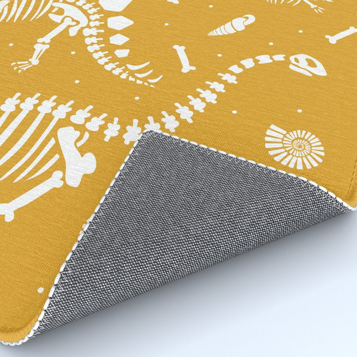 Dinosaur Fossils on Mustard Yellow Rug Gallery Image 4