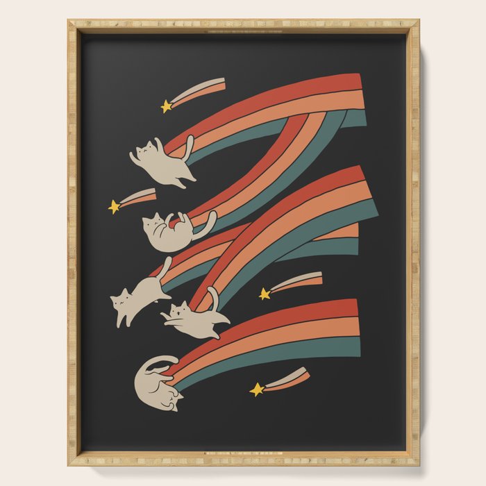 Cat Landscape 164: The Shooting Stars Serving Tray Gallery Image 1