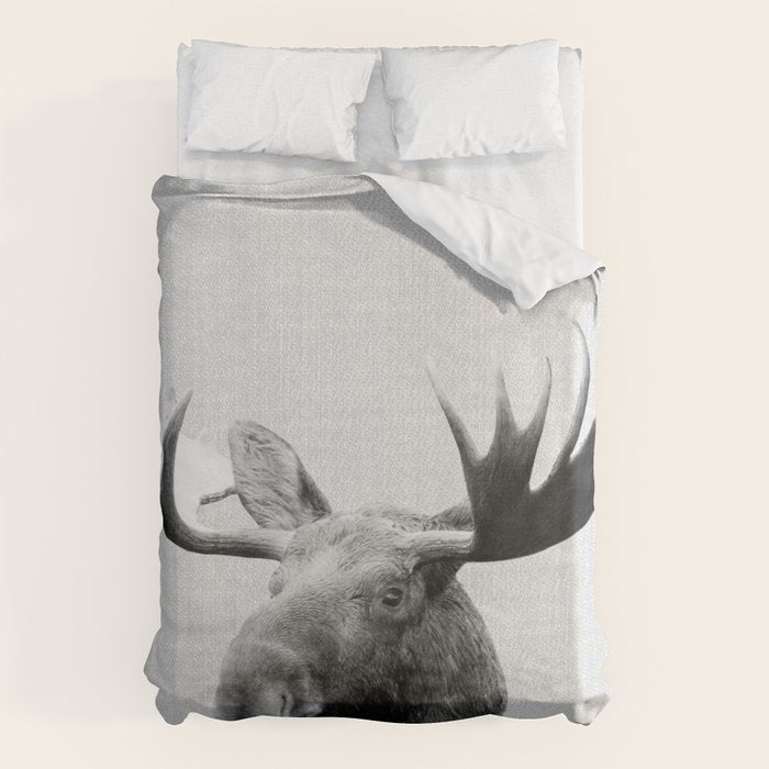 Moose - Black & White Duvet Cover Gallery Image 6