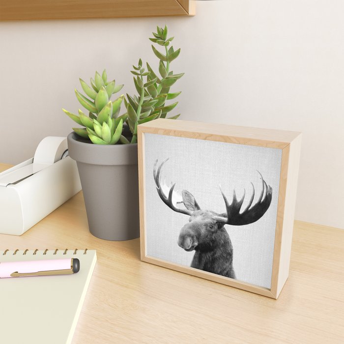 Moose - Black & White Mini Art Print Gallery Image 2