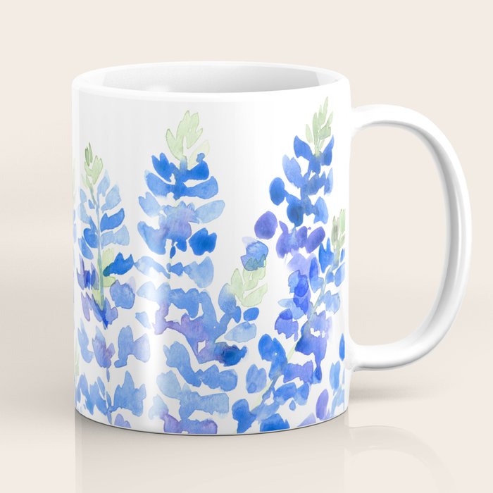 Watercolor Texas bluebonnets Coffee Mug Gallery Image 1