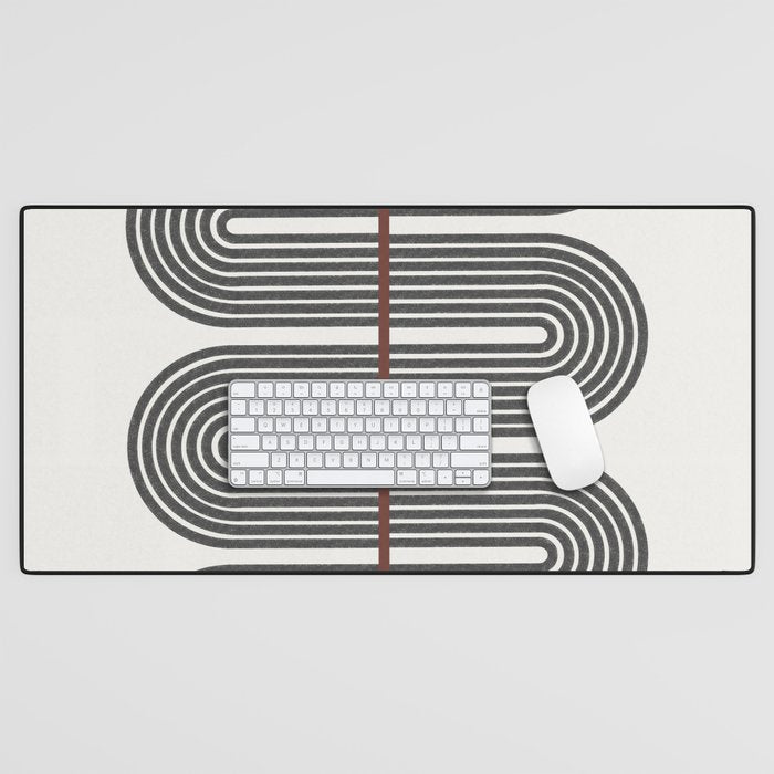 Retro, Mid-Century Line Art Desk Mat Gallery Image 1