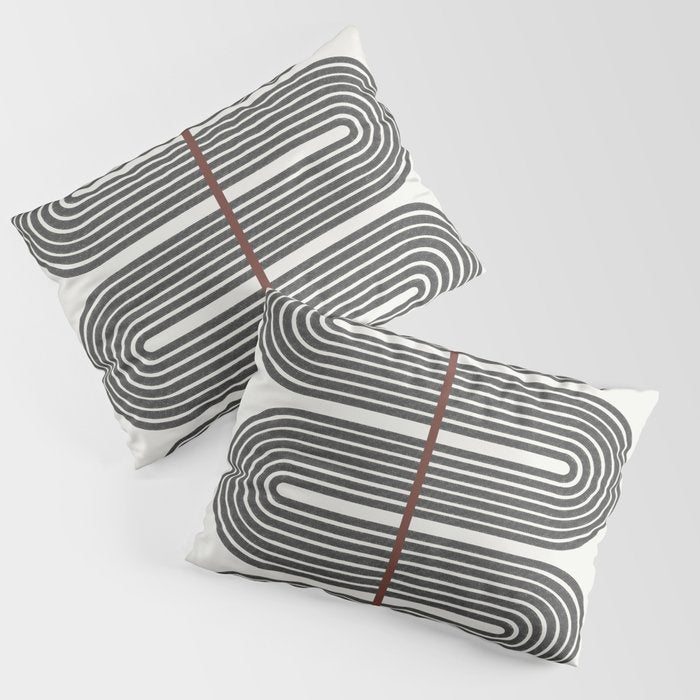 Retro, Mid-Century Line Art Pillow Sham Gallery Image 3
