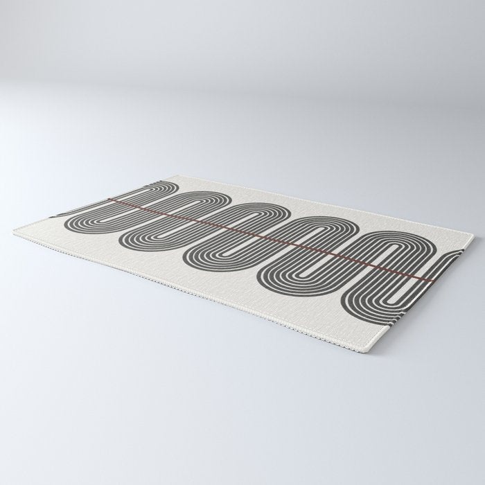 Retro, Mid-Century Line Art Rug Gallery Image 3