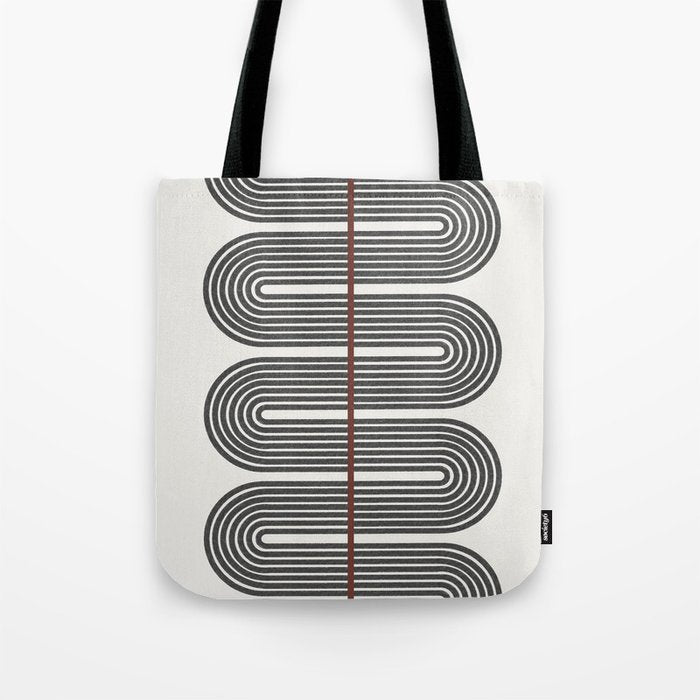 Retro, Mid-Century Line Art Tote Bag Gallery Image 1