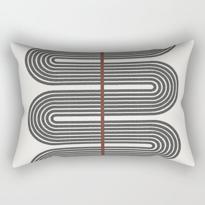 Retro, Mid-Century Line Art Rectangular Pillow Gallery Image 2