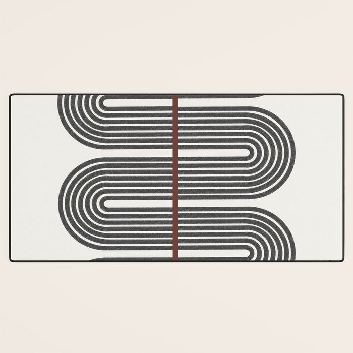 Retro, Mid-Century Line Art Desk Mat Gallery Image 3