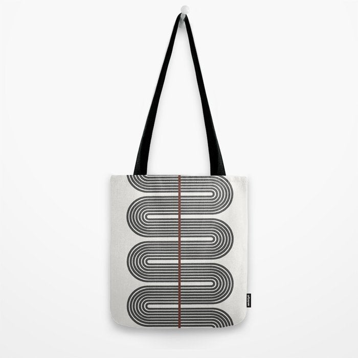 Retro, Mid-Century Line Art Tote Bag Gallery Image 2