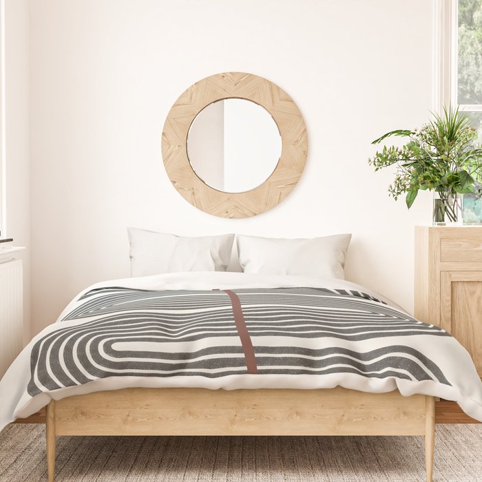 Retro, Mid-Century Line Art Duvet Cover Gallery Image 3
