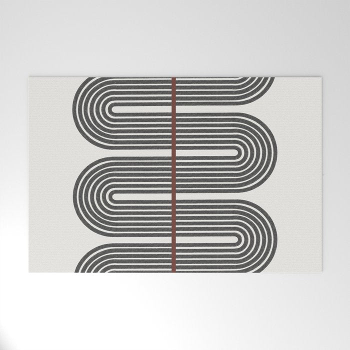 Retro, Mid-Century Line Art Welcome Mat Gallery Image 1