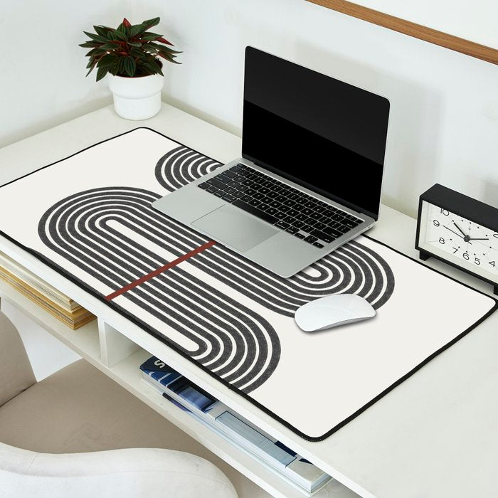 Retro, Mid-Century Line Art Desk Mat Gallery Image 2