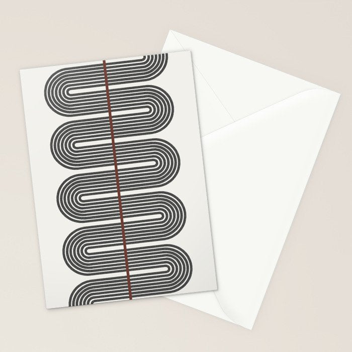 Retro, Mid-Century Line Art Stationery Card Gallery Image 2