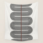 Retro, Mid-Century Line Art Wall Tapestry Gallery Image 4